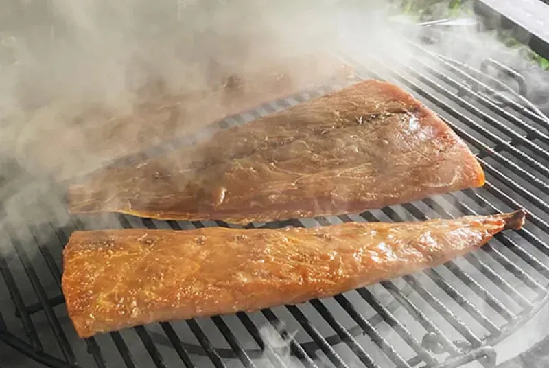 Smoked fish on the barbecue